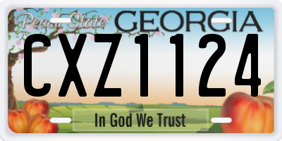 GA license plate CXZ1124