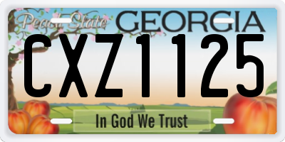 GA license plate CXZ1125