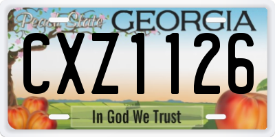 GA license plate CXZ1126