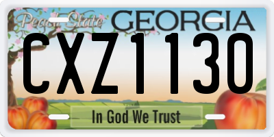 GA license plate CXZ1130