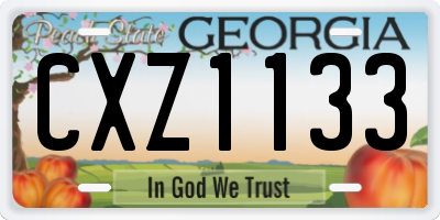 GA license plate CXZ1133