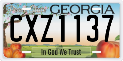 GA license plate CXZ1137