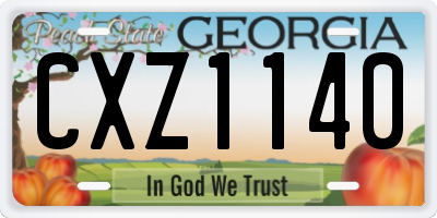 GA license plate CXZ1140