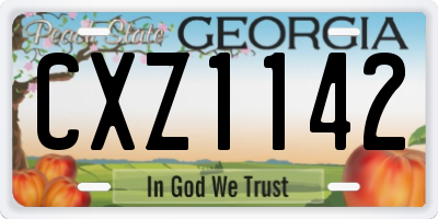 GA license plate CXZ1142