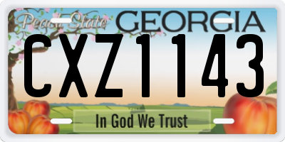GA license plate CXZ1143