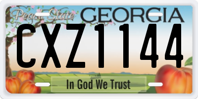 GA license plate CXZ1144