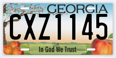 GA license plate CXZ1145