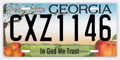 GA license plate CXZ1146