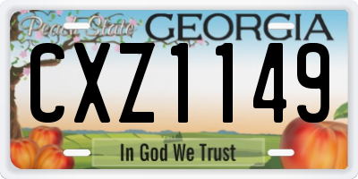 GA license plate CXZ1149