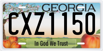 GA license plate CXZ1150