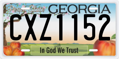 GA license plate CXZ1152