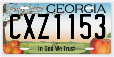GA license plate CXZ1153