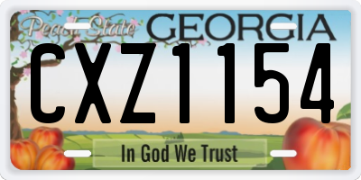 GA license plate CXZ1154