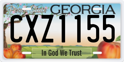 GA license plate CXZ1155