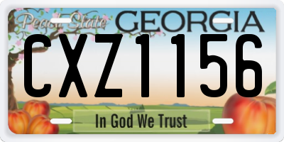 GA license plate CXZ1156