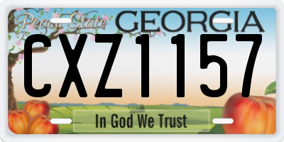 GA license plate CXZ1157