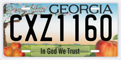 GA license plate CXZ1160