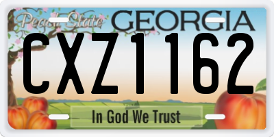 GA license plate CXZ1162