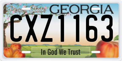 GA license plate CXZ1163