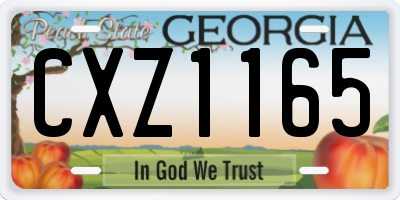 GA license plate CXZ1165