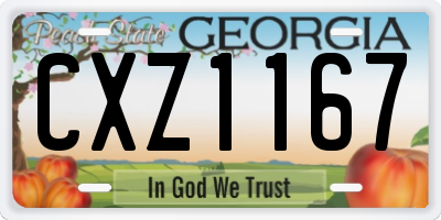 GA license plate CXZ1167