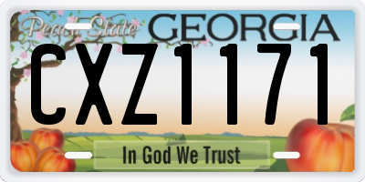GA license plate CXZ1171