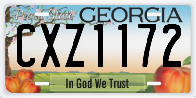 GA license plate CXZ1172