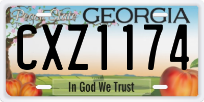 GA license plate CXZ1174
