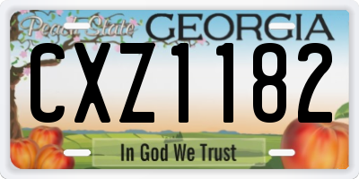 GA license plate CXZ1182