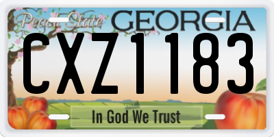GA license plate CXZ1183