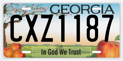 GA license plate CXZ1187