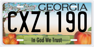 GA license plate CXZ1190