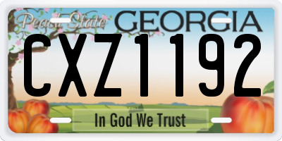 GA license plate CXZ1192