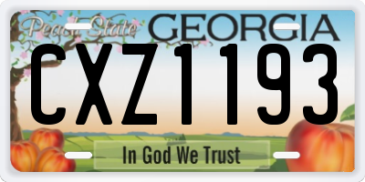 GA license plate CXZ1193