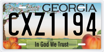 GA license plate CXZ1194