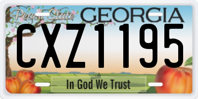 GA license plate CXZ1195