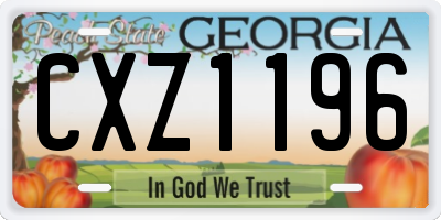 GA license plate CXZ1196