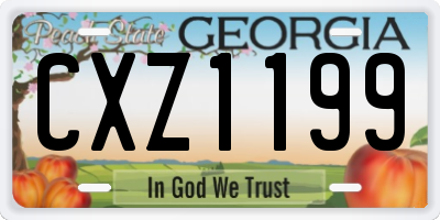 GA license plate CXZ1199
