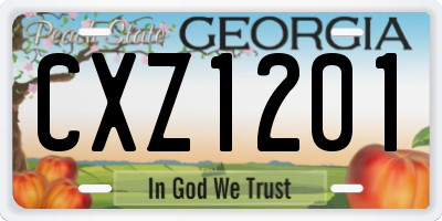 GA license plate CXZ1201