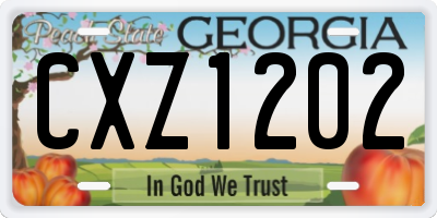 GA license plate CXZ1202