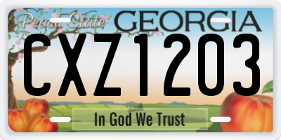 GA license plate CXZ1203