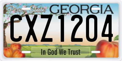GA license plate CXZ1204