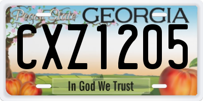 GA license plate CXZ1205