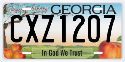 GA license plate CXZ1207