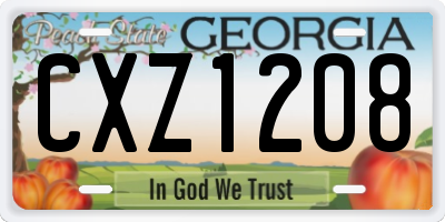GA license plate CXZ1208
