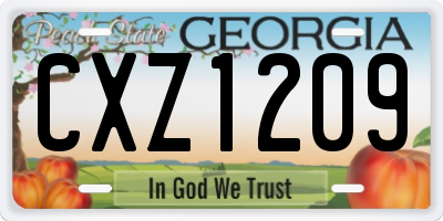 GA license plate CXZ1209