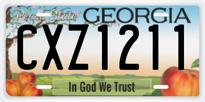 GA license plate CXZ1211