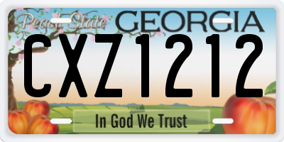 GA license plate CXZ1212