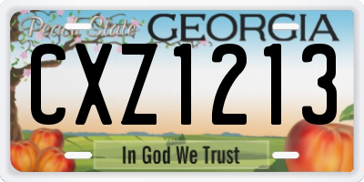 GA license plate CXZ1213