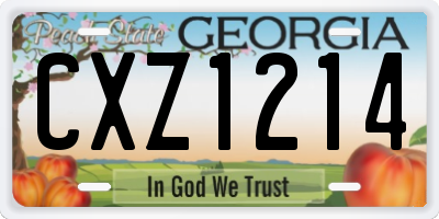 GA license plate CXZ1214